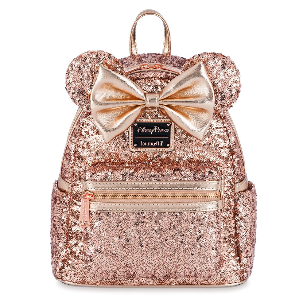Minnie Mouse Sequin Loungefly Mini Backpack – Rose Gold is now out for purchase