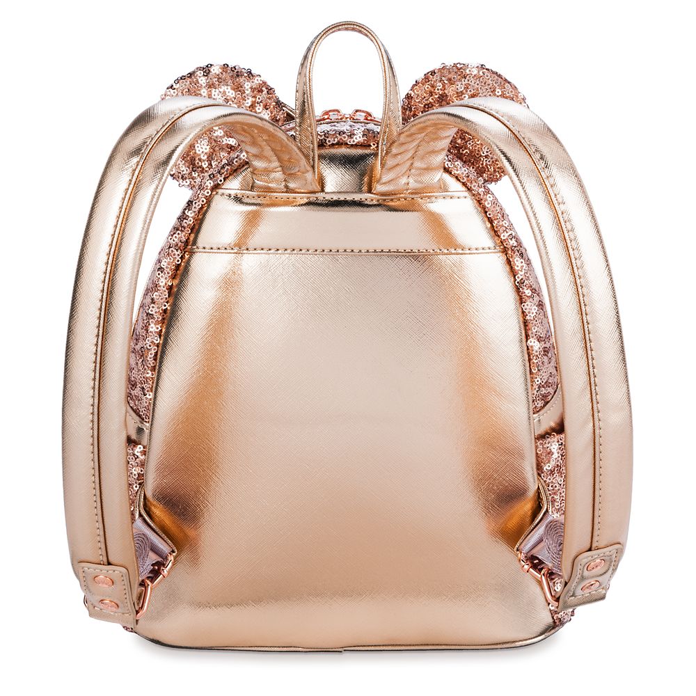 Minnie Mouse Sequin Loungefly Mini Backpack – Rose Gold