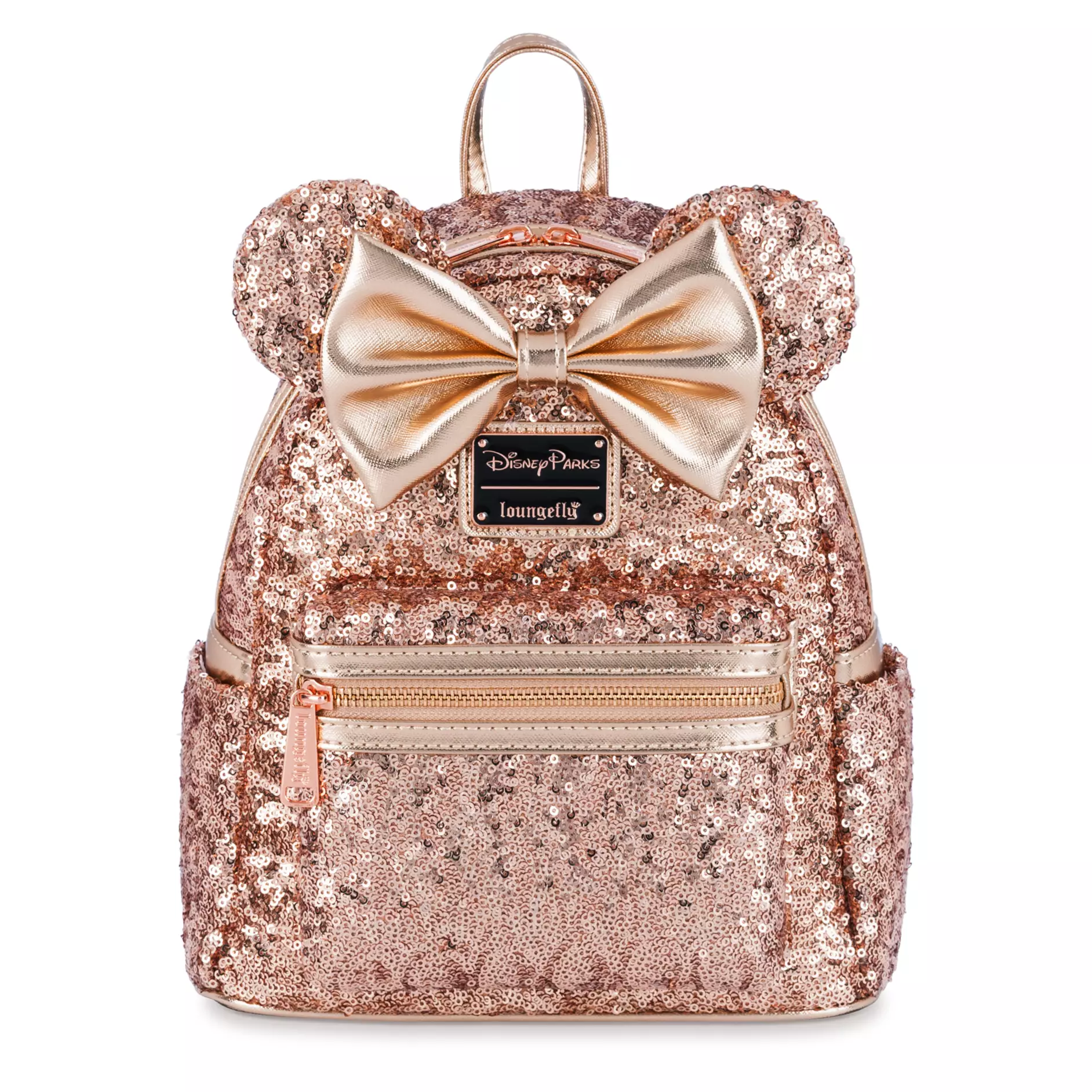 Minnie Mouse Sequin Loungefly Mini Backpack  Rose Gold Official shopDisney