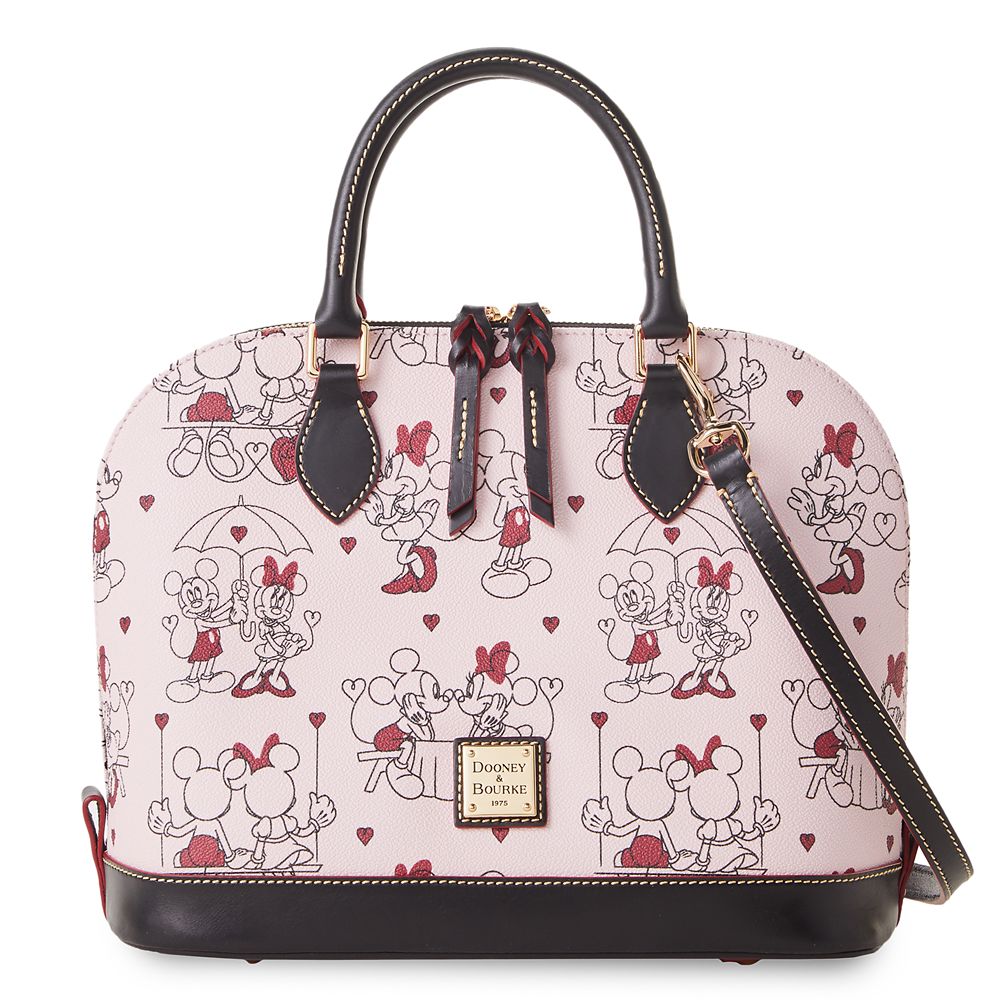 Mickey and Minnie Mouse Valentine Dooney & Bourke Zip Satchel Bag