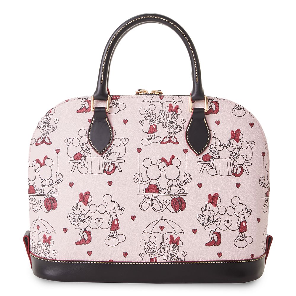 Mickey and Minnie Mouse Valentine Dooney & Bourke Zip Satchel Bag
