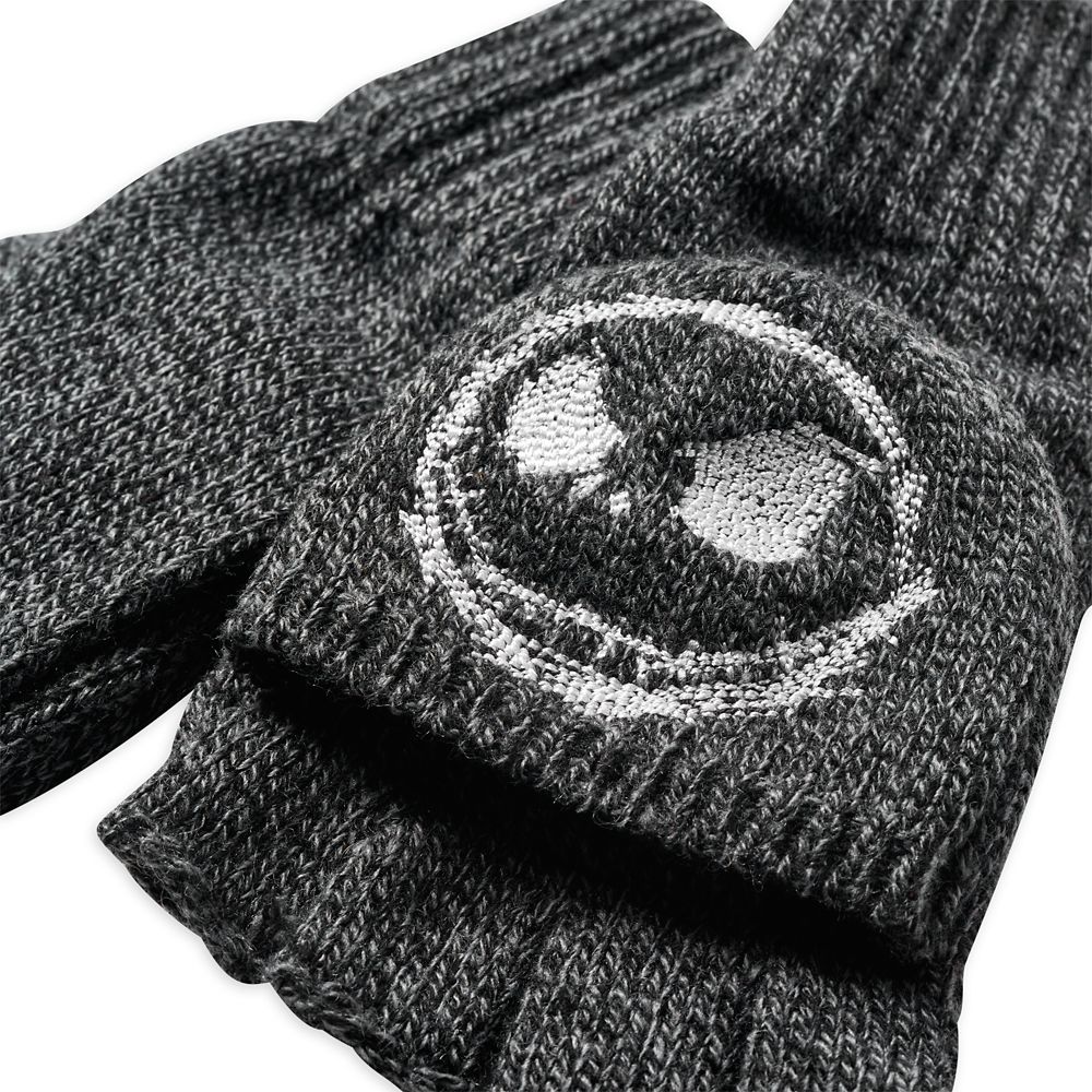 Jack Skellington Knitted Fold-Over Gloves for Adults &ndash; The Nightmare Before Christmas
