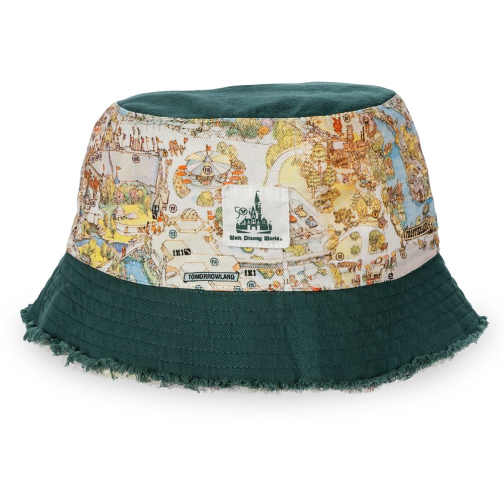 Walt Disney World 50th Anniversary Reversible Map Bucket Hat for Adults