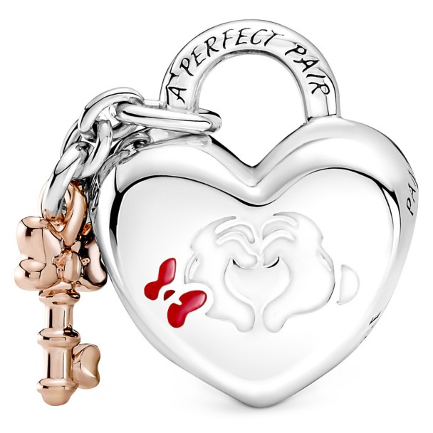Mickey and Minnie Mouse Heart Padlock Charm by Pandora Jewelry