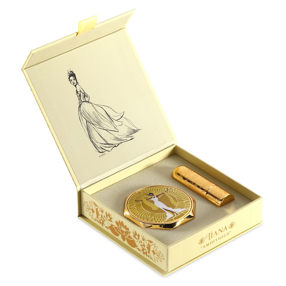 Tiana Disney Princess Signature Compact and Lipstick Set by Bsame  Limited Edition