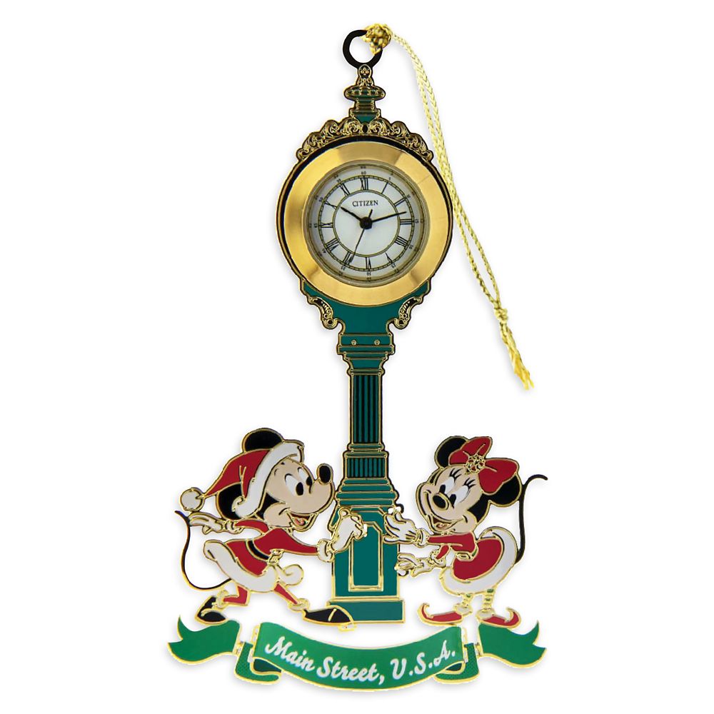 Santa Mickey Mouse and Minnie Citizen Clock Ornament now available for purchase