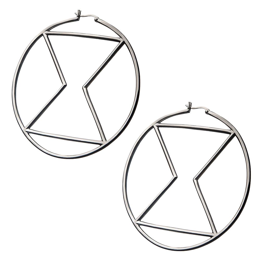 Black Widow Hourglass Hoop Earrings by RockLove