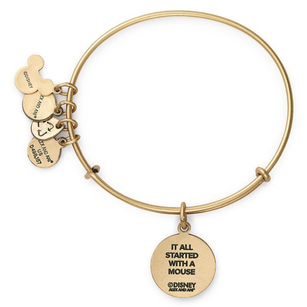 Mickey Mouse ''It All Started With a Mouse'' Bangle by Alex and Ani – Gold