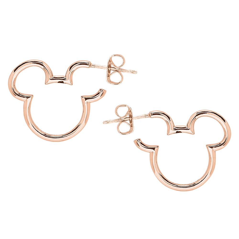 Mickey Mouse Icon Rose Gold Hoop Earrings by Pura Vida shopDisney