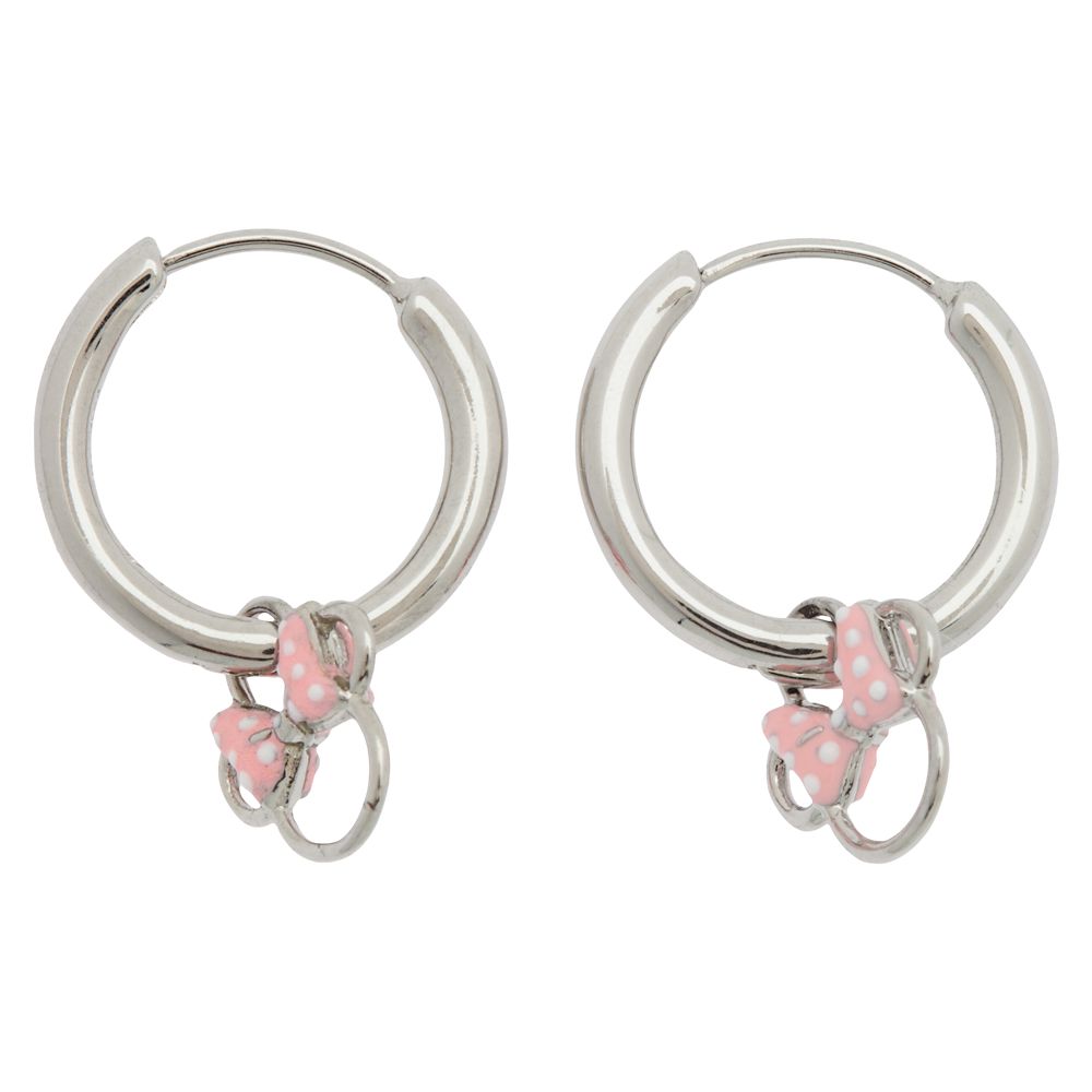 Minnie Mouse Icon Charm Hoop Earrings by Pura Vida