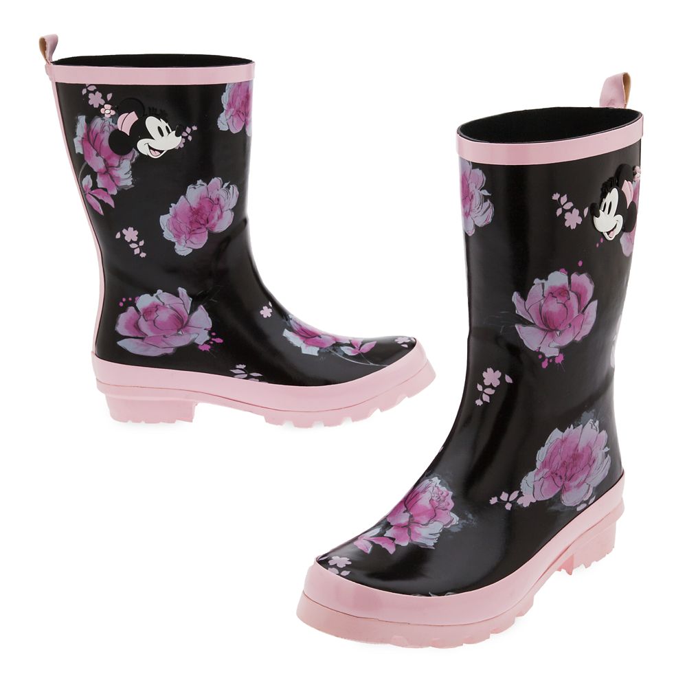 Minnie Mouse Floral Rain Boots for Women