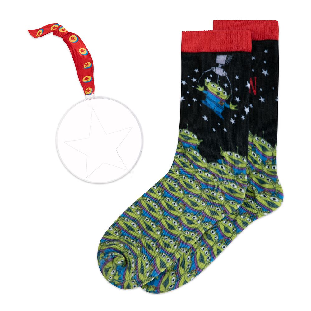 Toy Story Alien Holiday Socks in Ornament for Adults