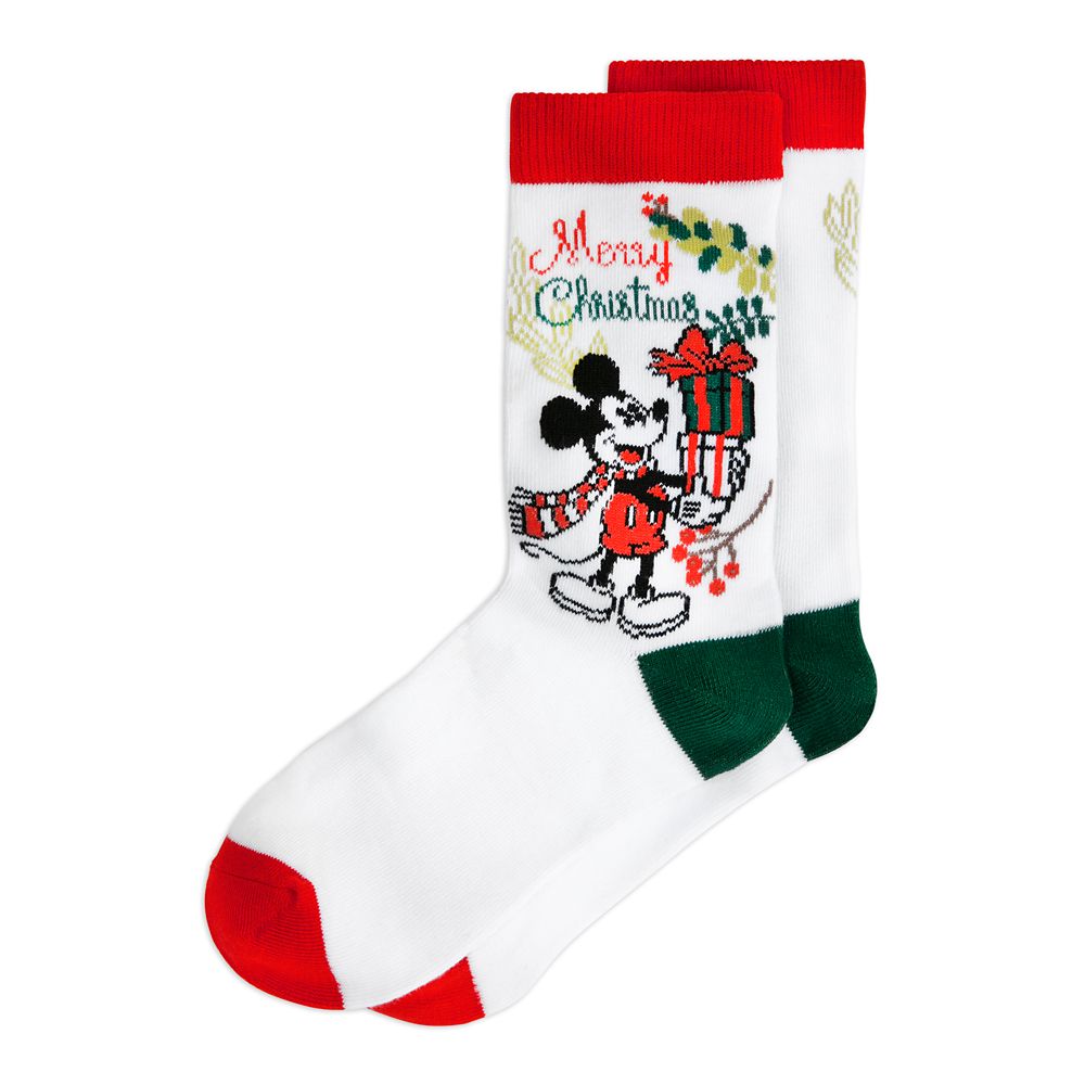 Mickey Mouse ''Merry Christmas'' Holiday Socks in Ornament for Adults