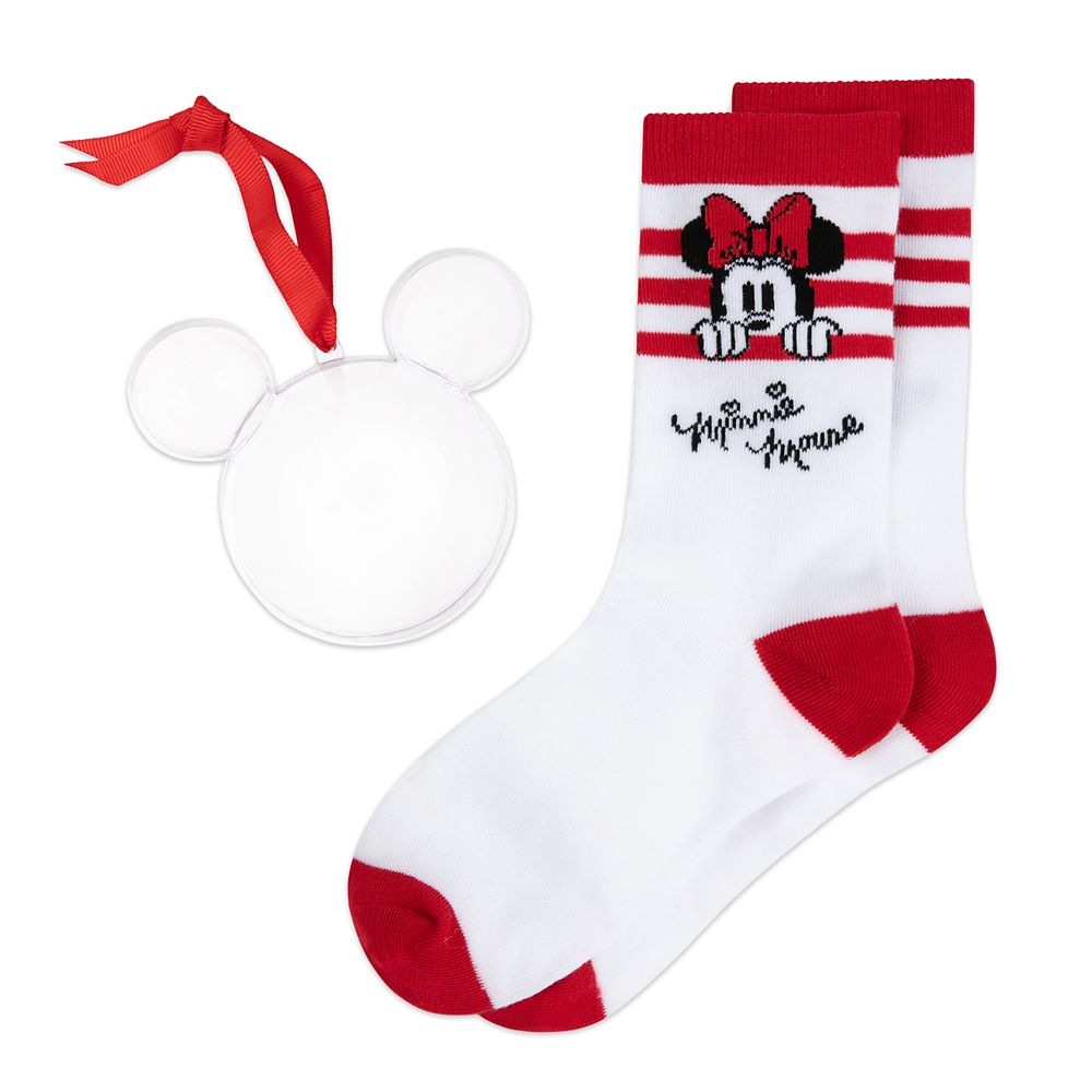 Minnie Mouse Holiday Socks in Ornament for Adults