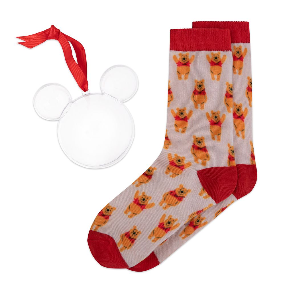 Winnie the Pooh Holiday Socks in Ornament for Adults is now available for purchase