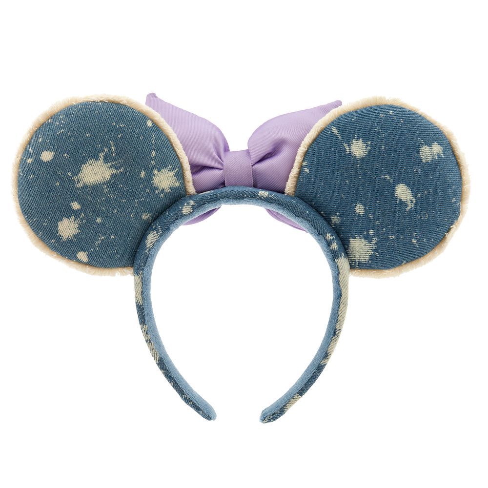 Minnie Mouse Denim Bleach Ear Headband for Adults