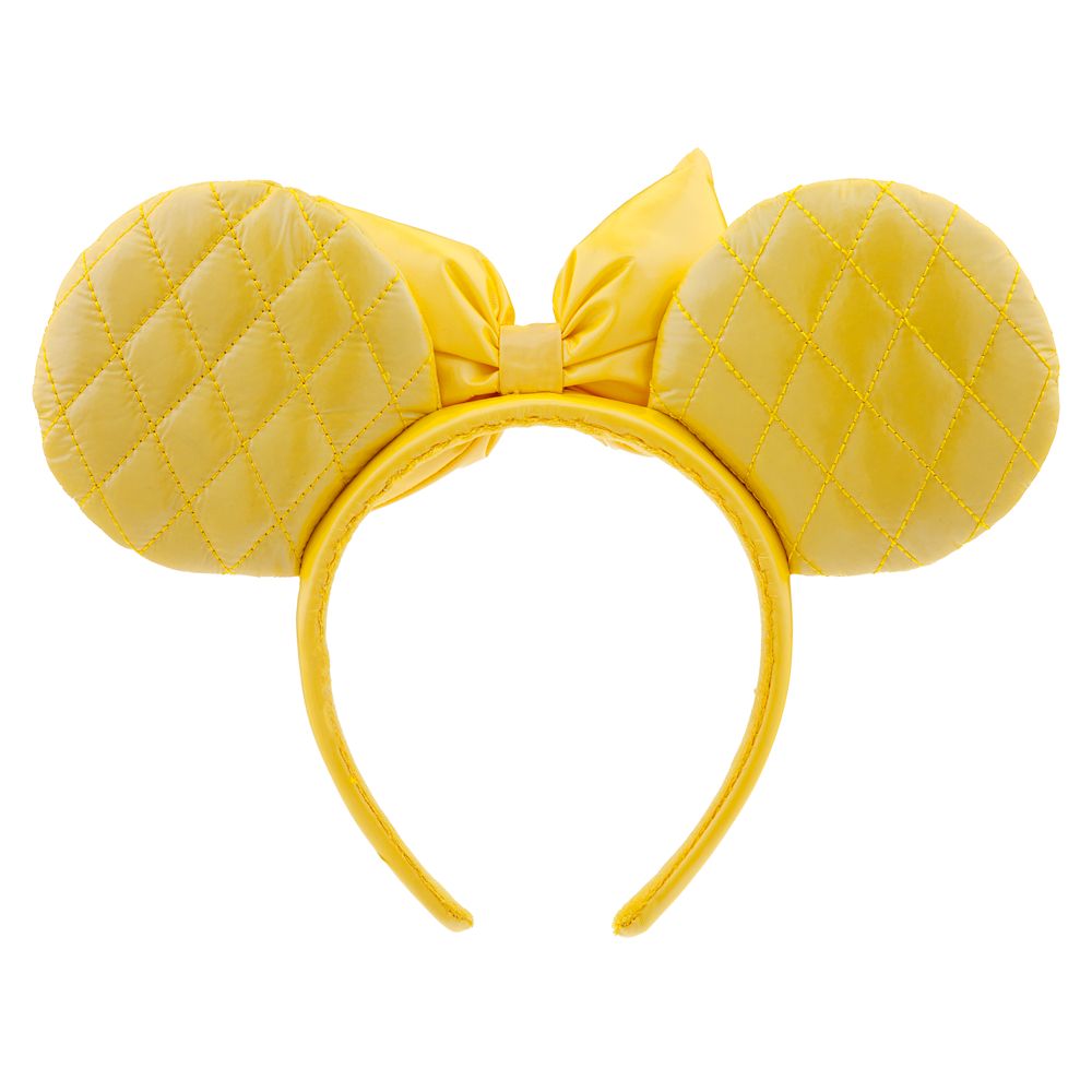 Minnie Mouse Yellow Quilted Ear Headband for Adults