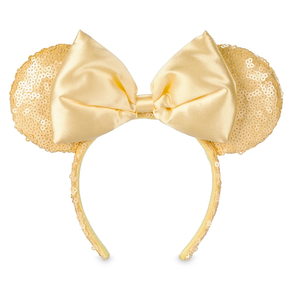 Minnie Mouse Ear Headband with Bow for Adults – Yellow Sequins | shopDisney