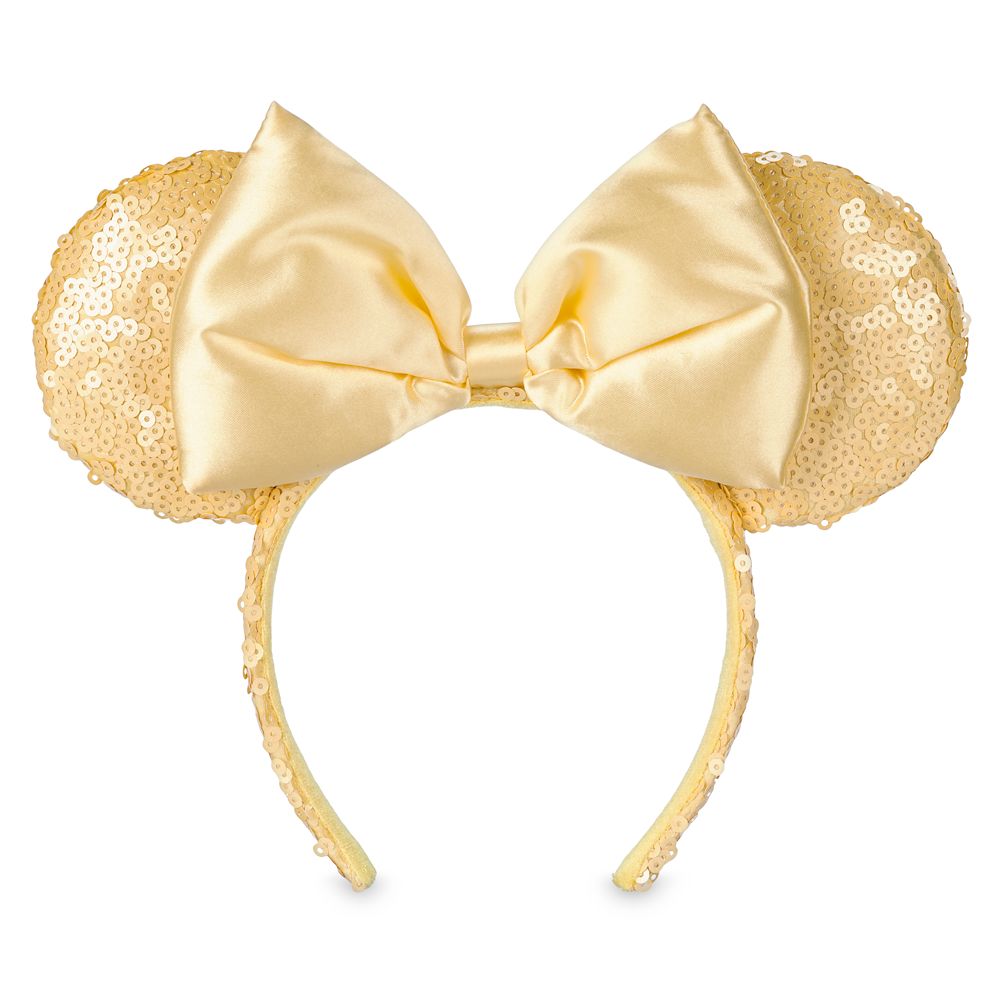 Minnie Mouse Ear Headband with Bow for Adults – Yellow Sequins here now