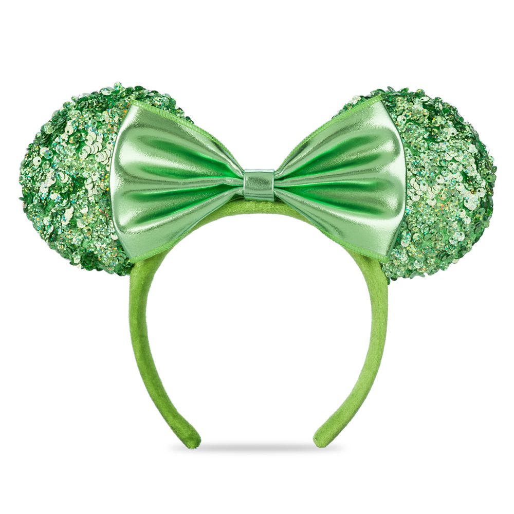 Minnie Mouse Sequined Ear Headband with Bow for Adults – Kelly Green