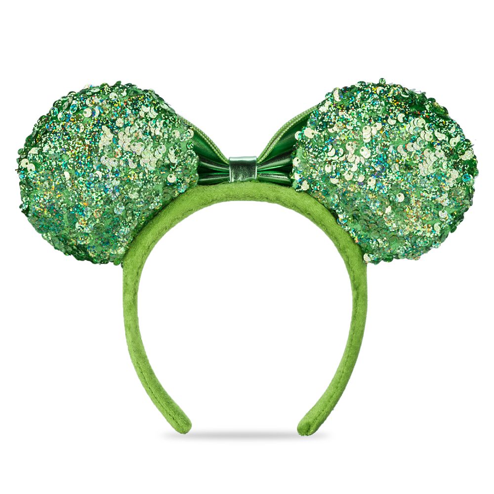 Minnie Mouse Sequined Ear Headband with Bow for Adults – Kelly Green