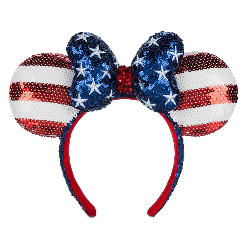 Minnie Mouse Americana Sequined Ear Headband with Bow for Adults is now available online