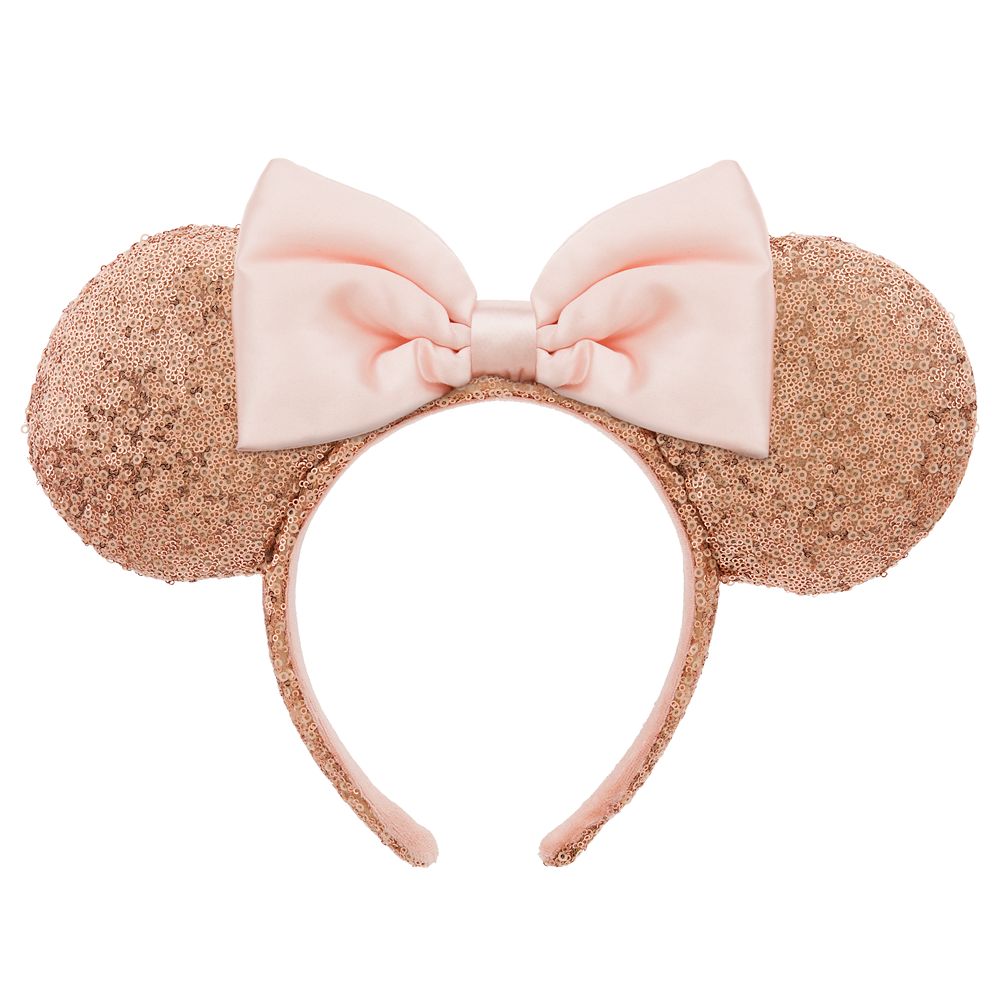 Minnie Mouse Sequin Ear Headband for Adults – Rose Gold&Pink