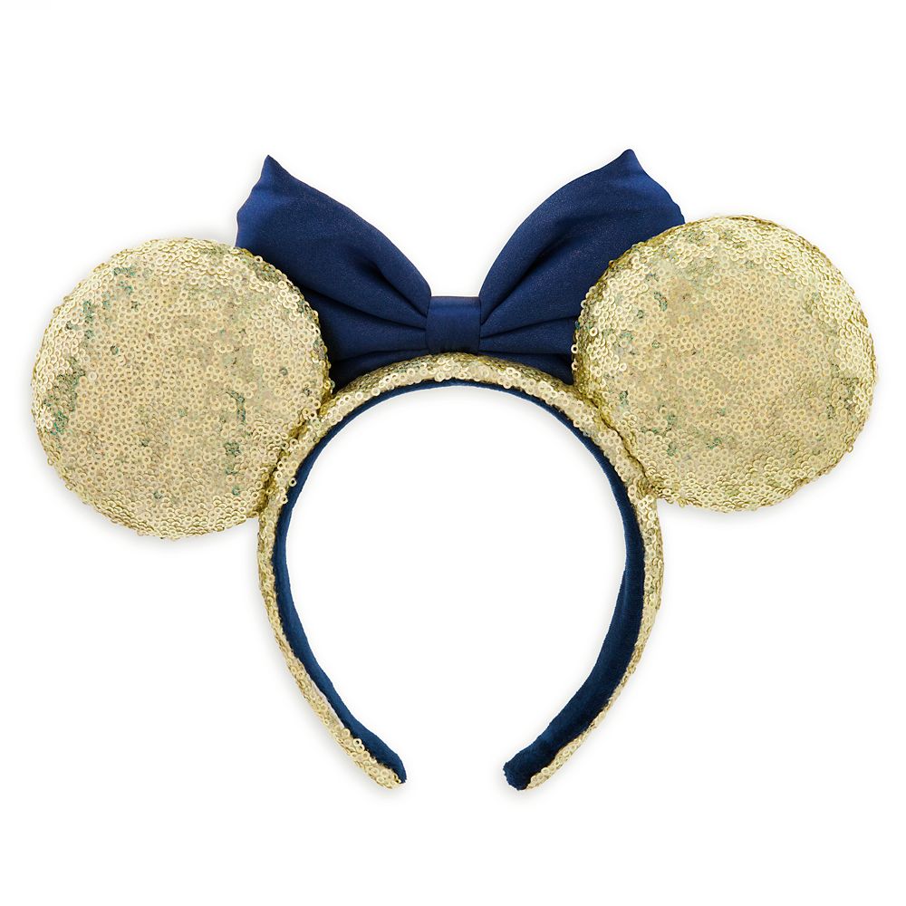 Minnie Mouse Sequin Ear Headband For Adults – Gold & Blue – Walt Disney World 50th Anniversary