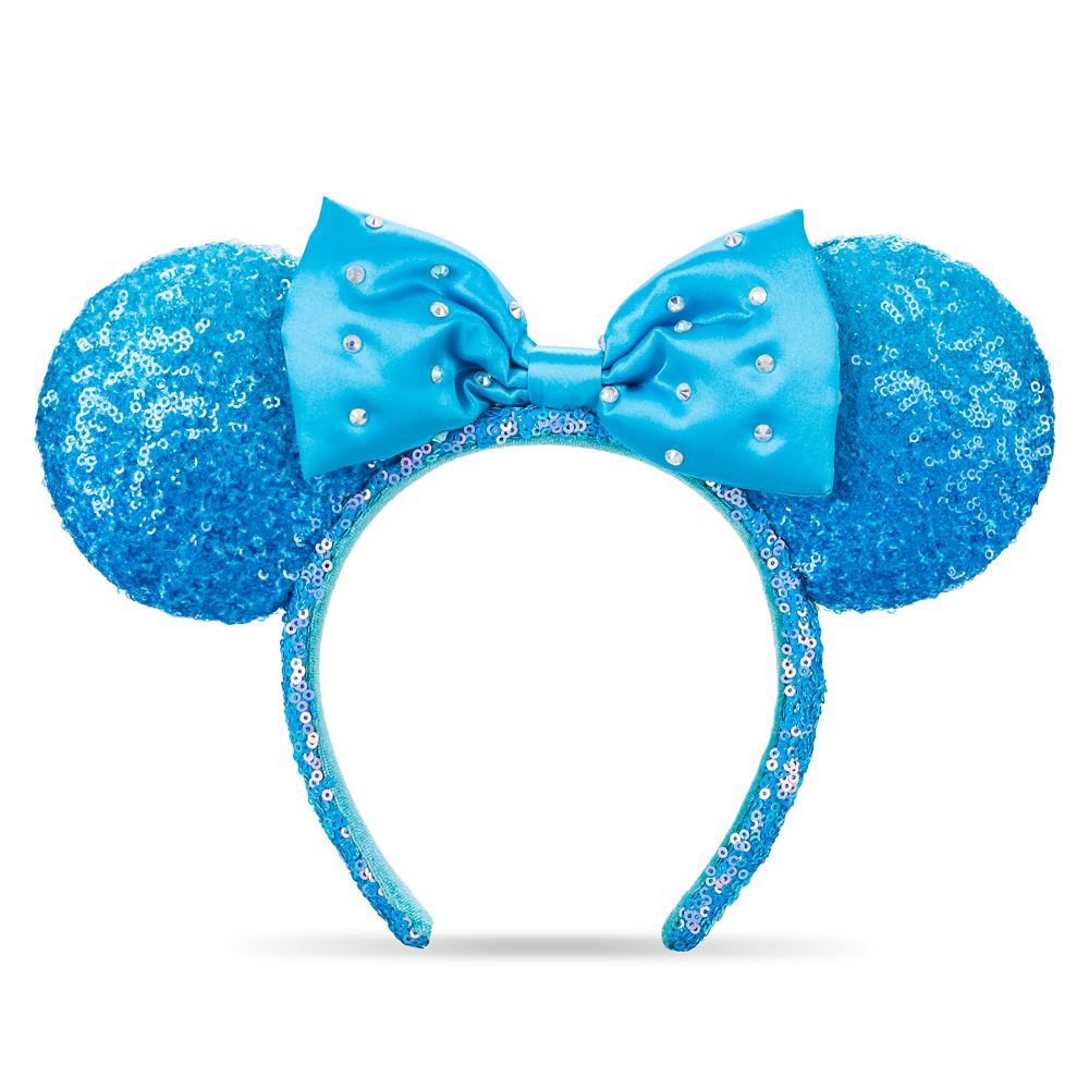 Minnie Mouse Sequin Ear Headband for Adults – Aqua available online