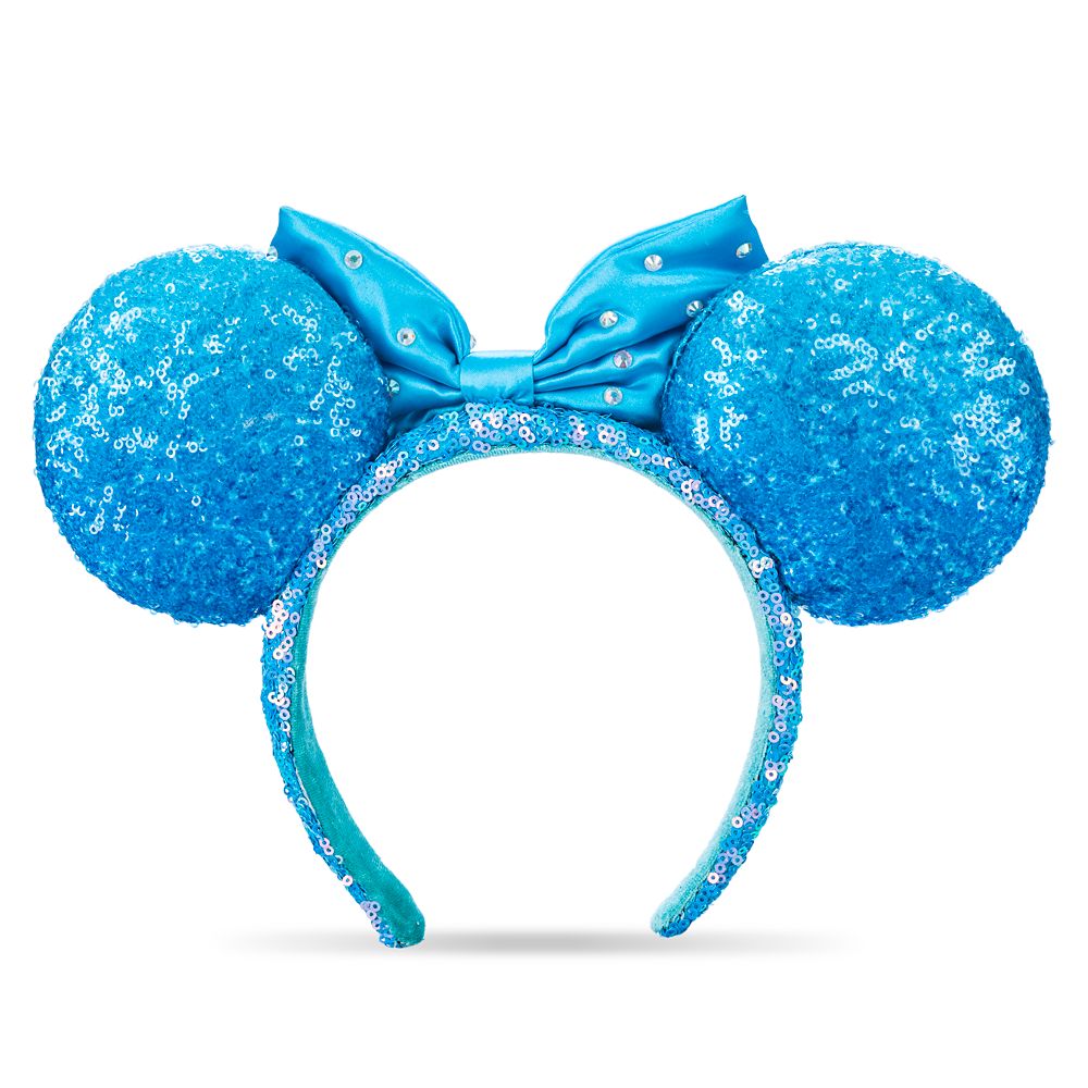 Minnie Mouse Sequin Ear Headband for Adults &ndash; Aqua