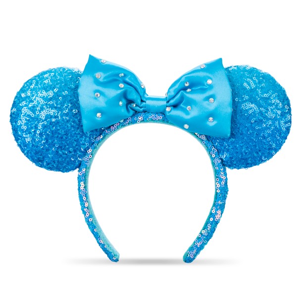 Minnie Mouse Sequin Ear Headband for Adults – Aqua