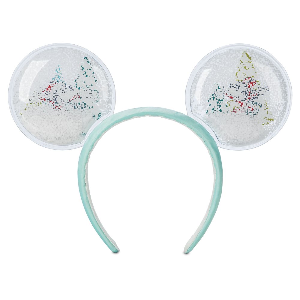 Mickey and Minnie Mouse Snow Globe Ear Headband for Adults