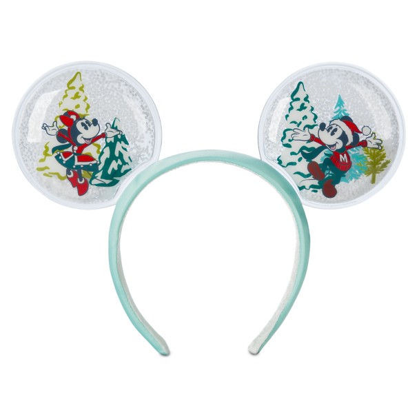 Mickey and Minnie Mouse Snow Globe Ear Headband for Adults