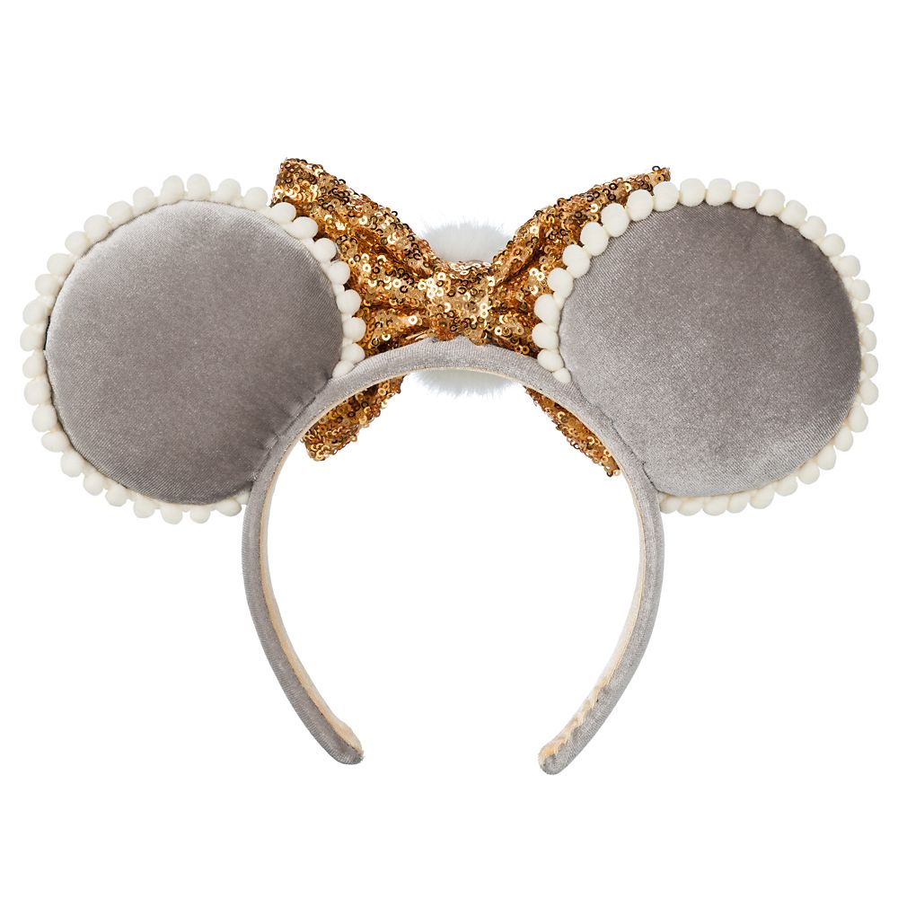 Minnie Mouse Ear Headband with Pom and Sequin Bow