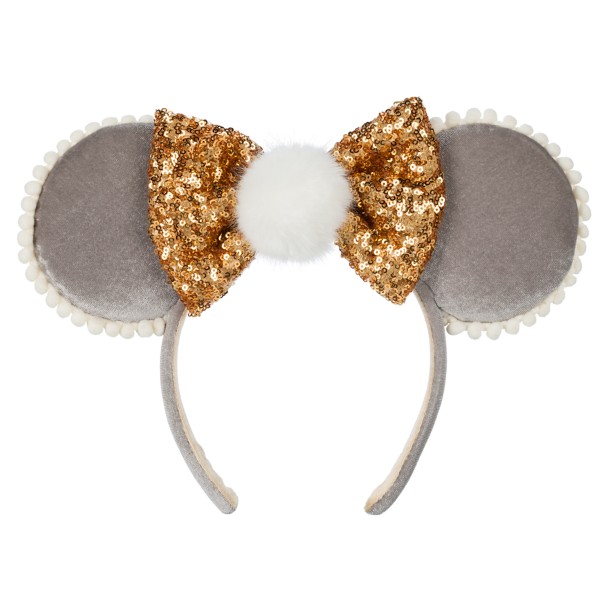 Minnie Mouse Ear Headband with Pom and Sequin Bow