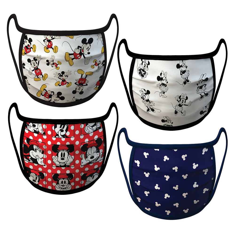 Mickey and Minnie Mouse Cloth Face Masks 4-Pack Set – Pre-Order