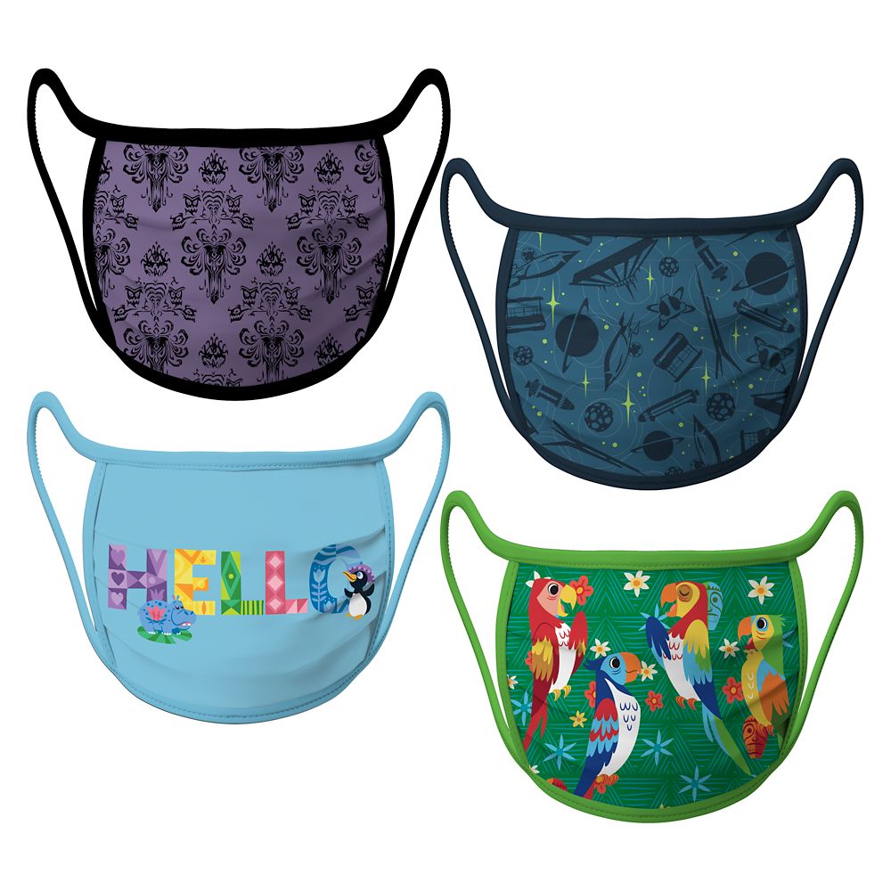 Disney Parks Attractions Cloth Face Masks 4-Pack Set