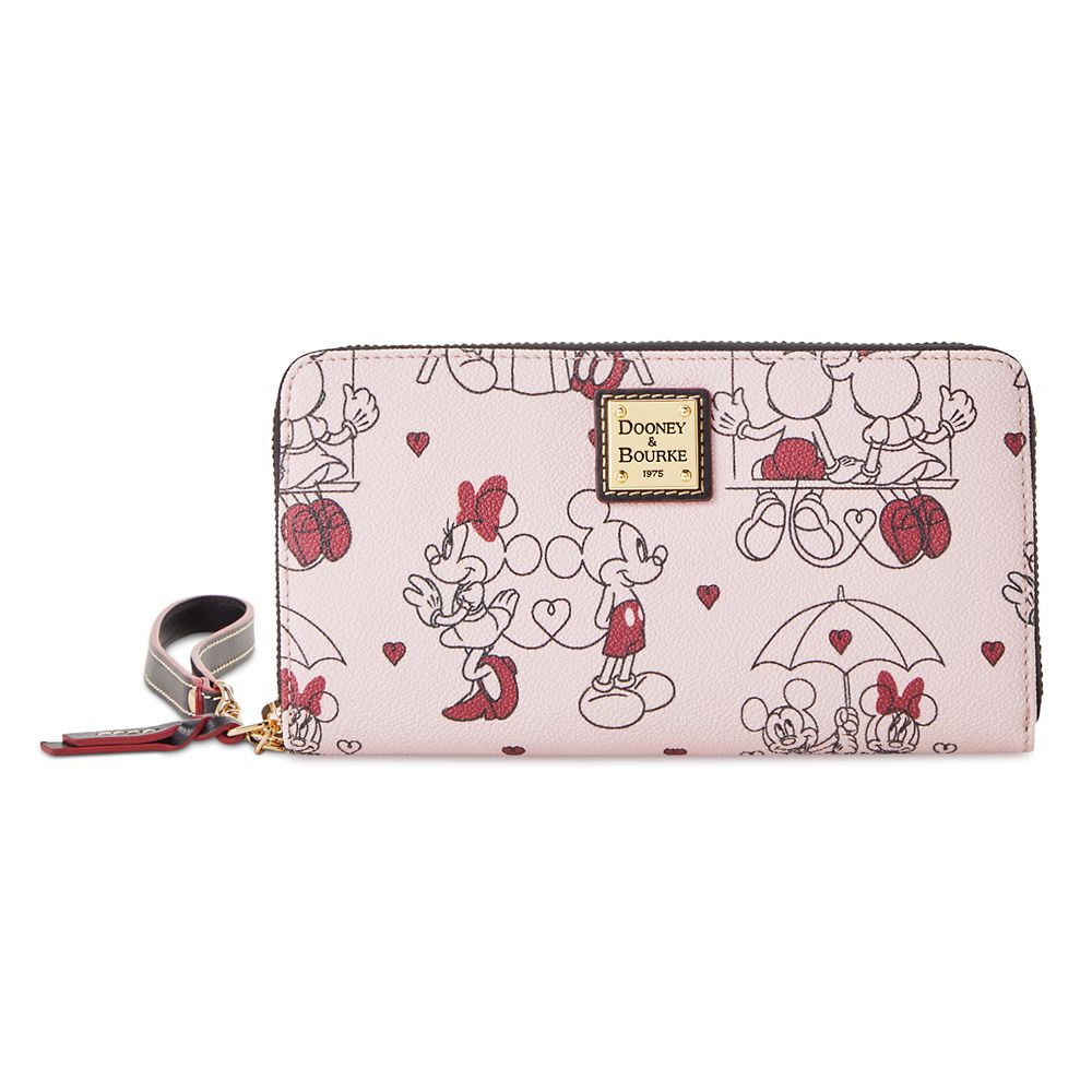 Mickey and Minnie Mouse Valentine Dooney & Bourke Wristlet Wallet