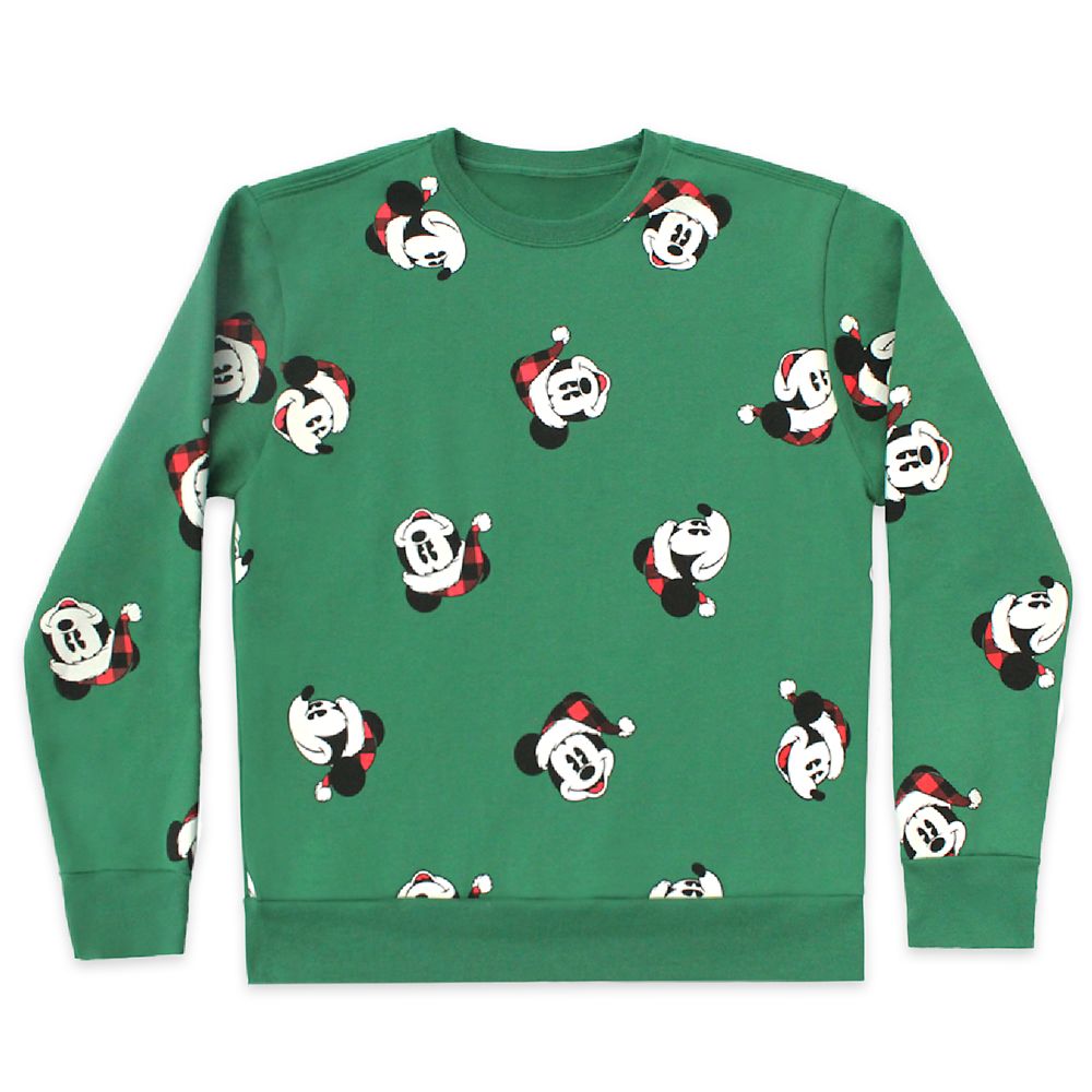 Santa Mickey Mouse Pullover Sweatshirt for Adults