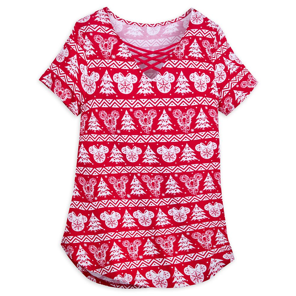 Mickey and Minnie Mouse Holiday Fashion Top for Women