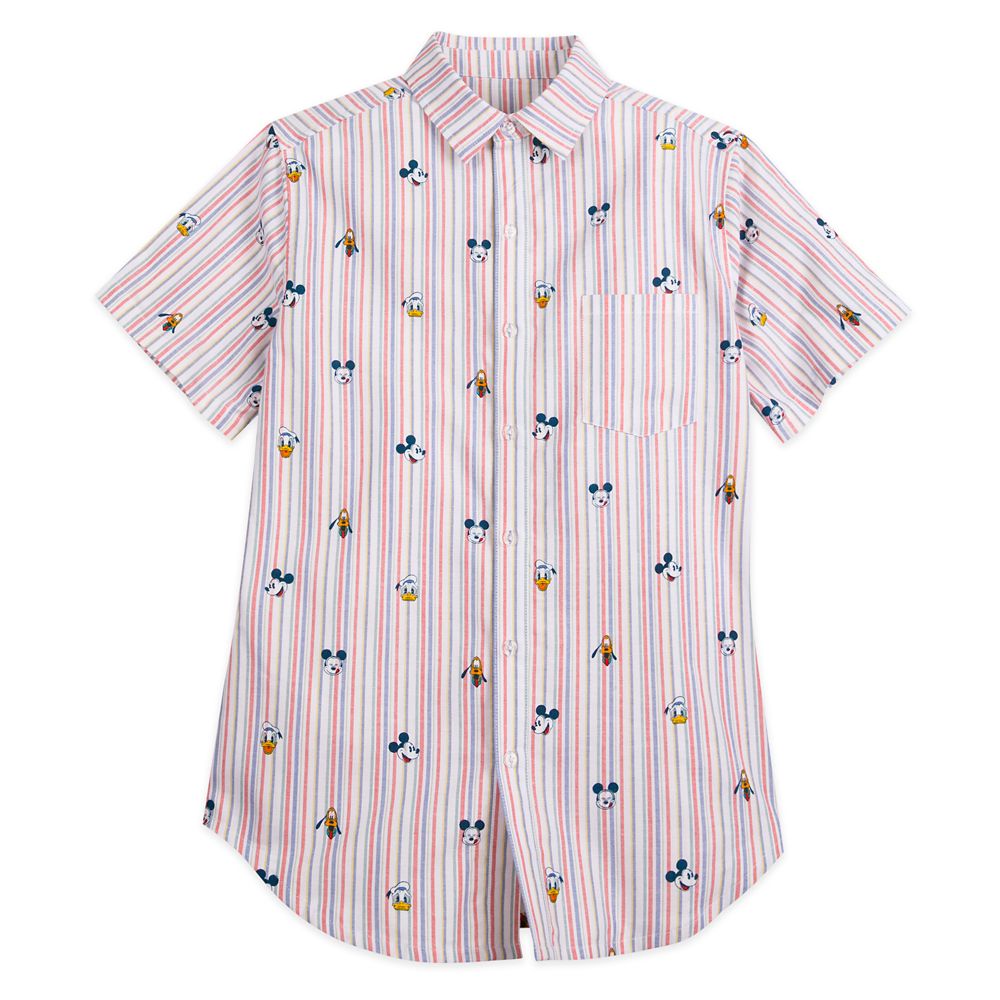 mickey mouse button up shirt mens