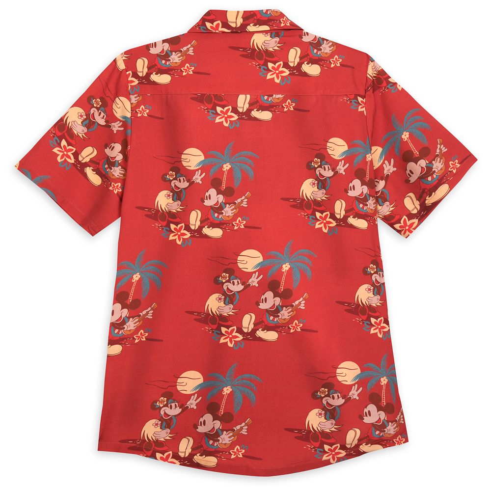 Mickey and Minnie Mouse Tropical Woven Shirt for Adults