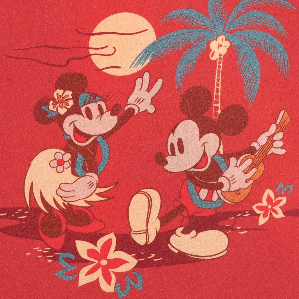 Mickey and Minnie Mouse Tropical Woven Shirt for Adults