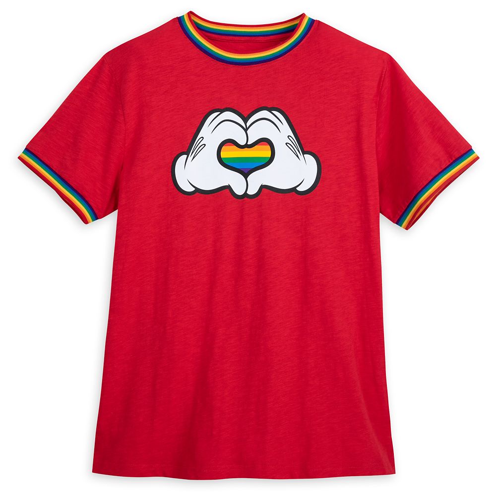 Mickey Mouse Heart Hands T-Shirt for Adults – Rainbow Disney Collection