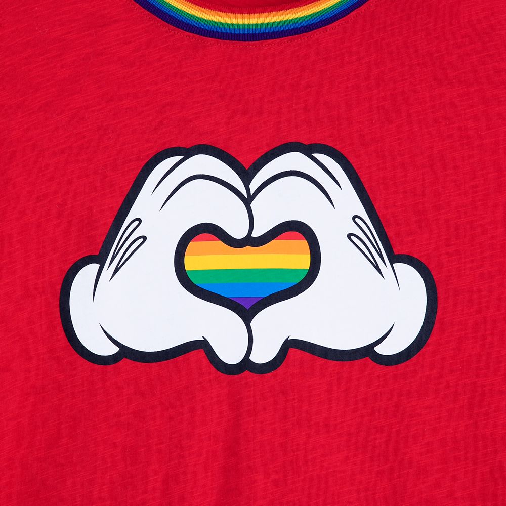 Mickey Mouse Heart Hands T-Shirt for Adults – Rainbow Disney Collection