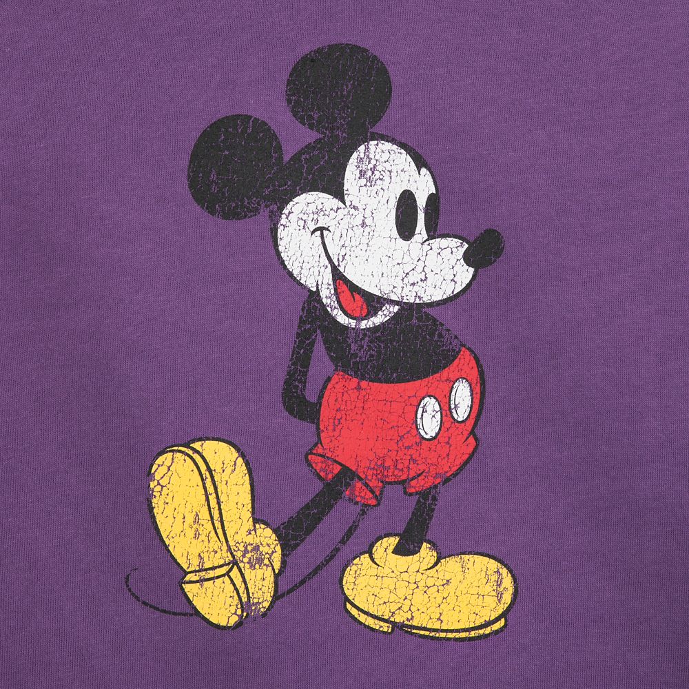 Mickey Mouse Semi-Cropped Pullover Top for Adults – Purple