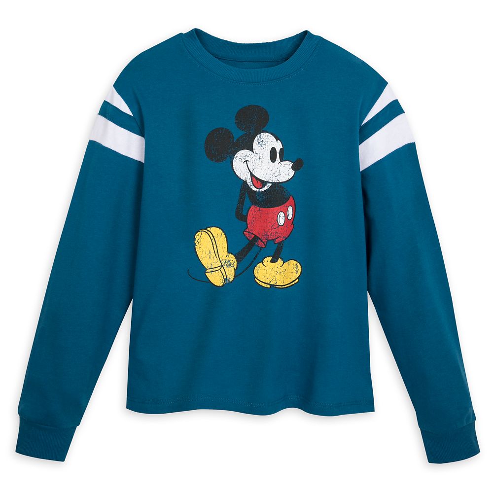Mickey Mouse Semi-Cropped Pullover Top for Adults  Blue Official shopDisney