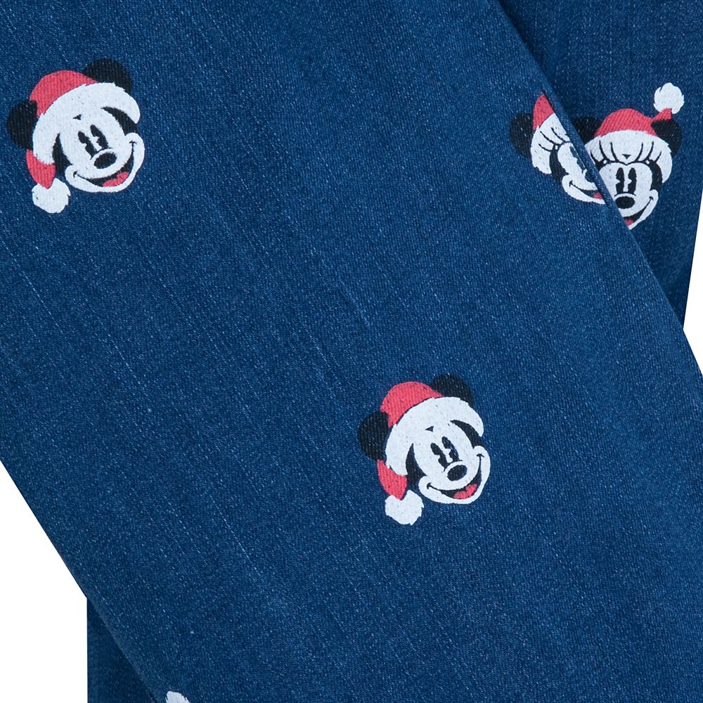 Mickey and Minnie Mouse Holiday Denim Jogger Pants for Adults