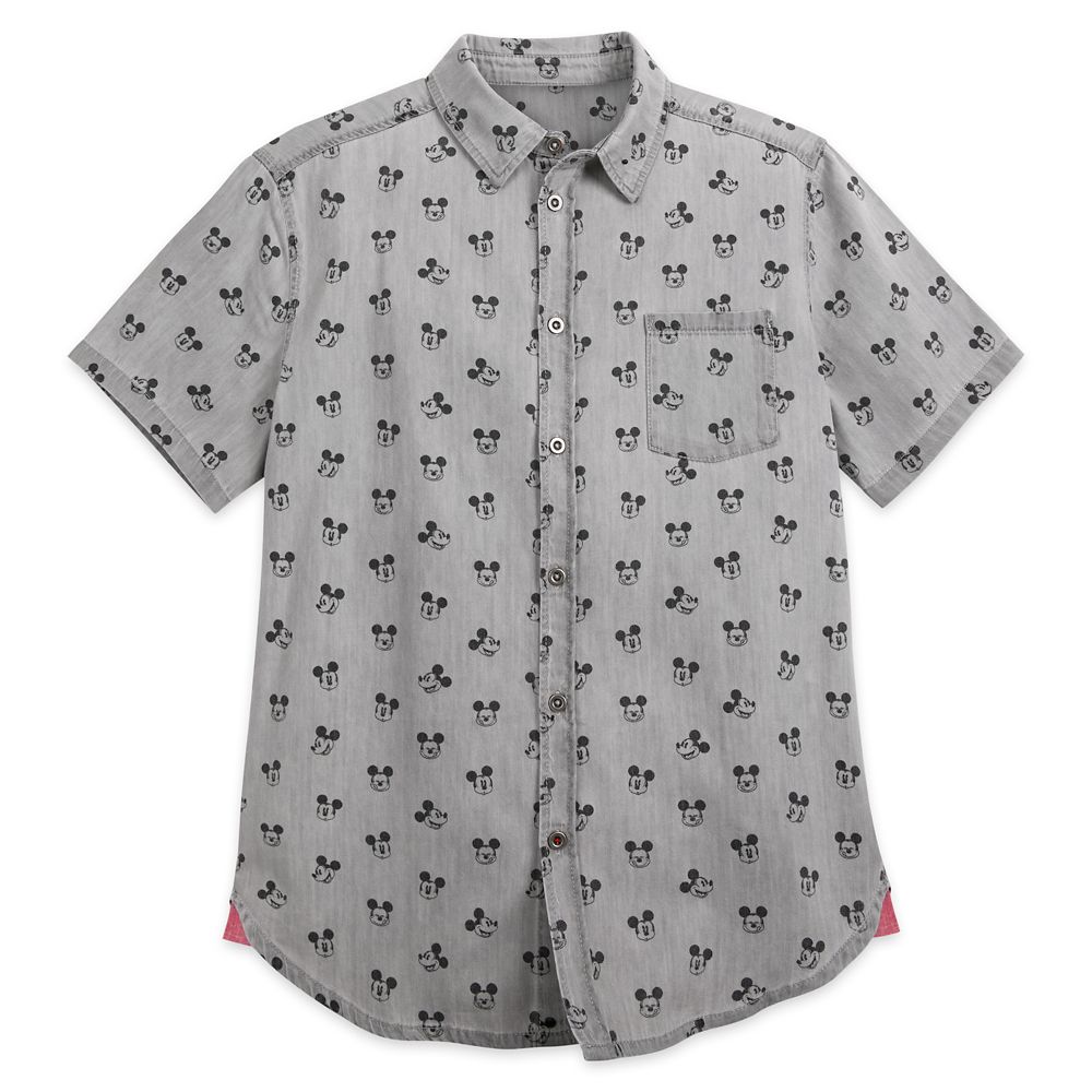 Mens mickey mouse deals button up shirt