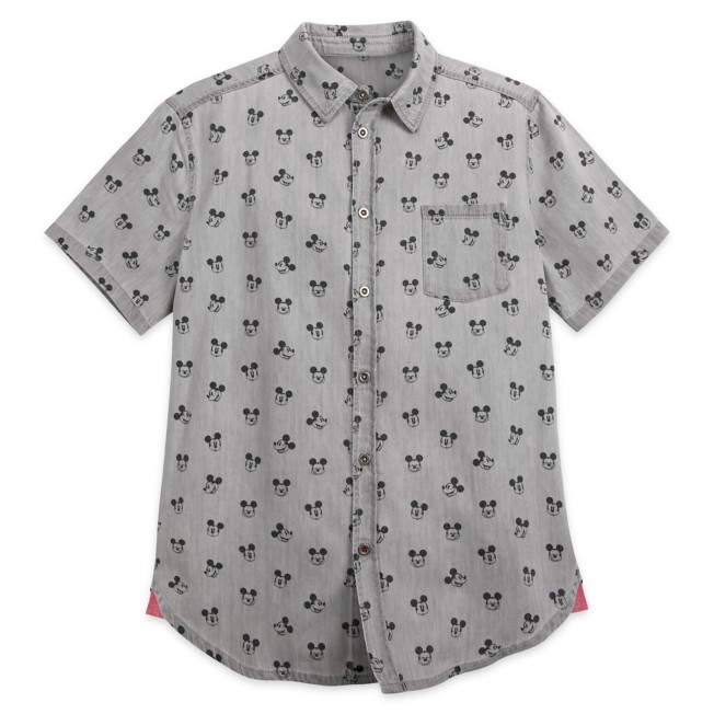 Mickey Mouse Grayscale Woven Shirt for Men | shopDisney